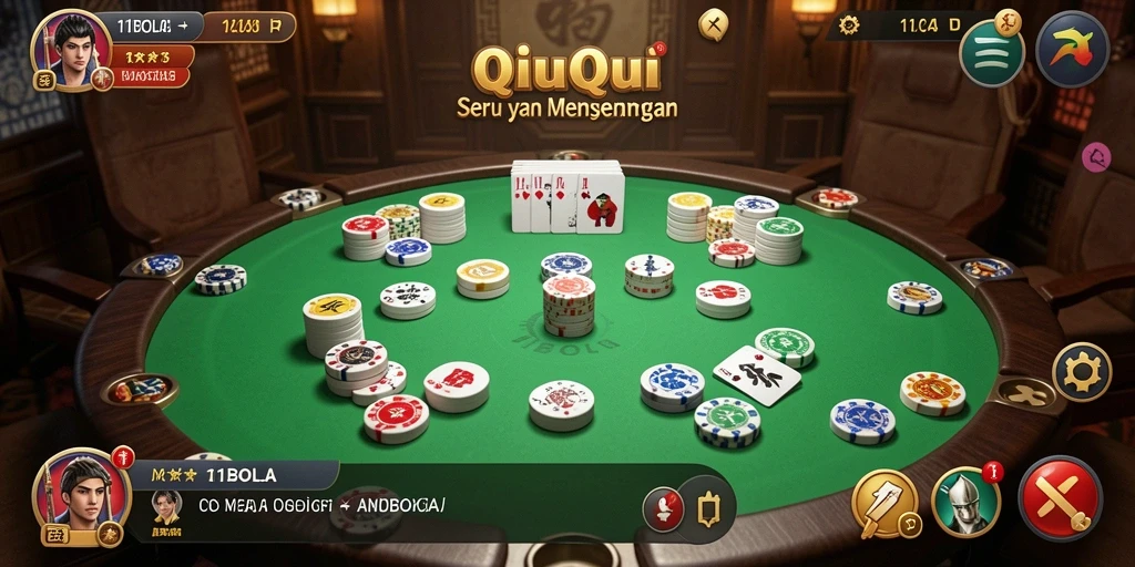 Tampilan gameplay QiuQiu yang seru dan menarik di 11BOLA.