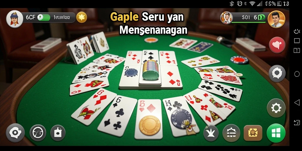 Tampilan gameplay Gaple yang menarik di 6CF.