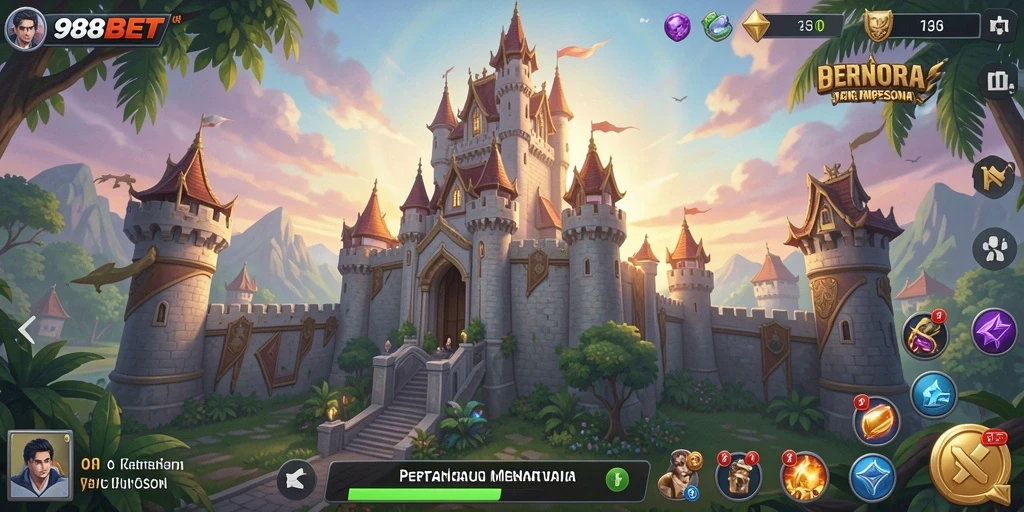 Screenshot 988BET menampilkan aksi seru dalam gameplay Tower Defense.