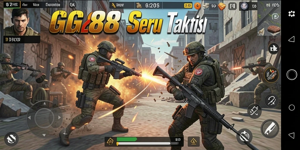 Screenshot utama GG288 dengan aksi tembak-menembak yang intens.