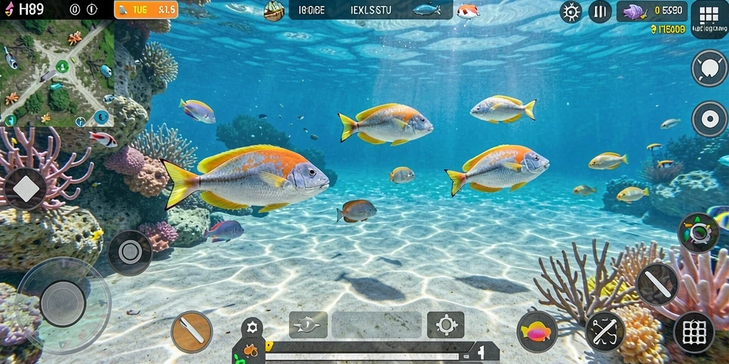 Tampilan menarik dari gameplay H89 saat menangkap ikan.