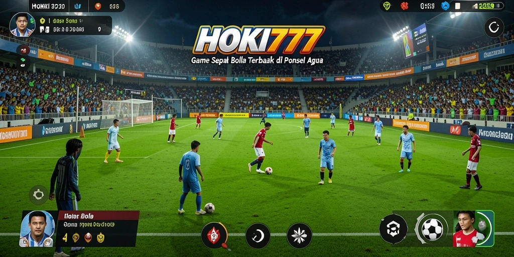 Screenshot HOKI777 menampilkan aksi pertandingan sepak bola yang mendebarkan.