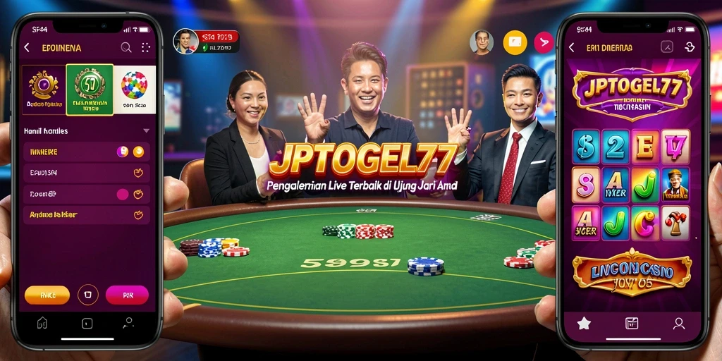 Screenshot JPTOGEL77 menampilkan dealer profesional di permainan Live Casino.