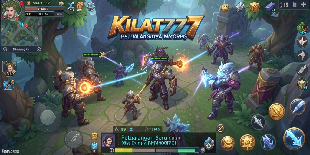 Tampilan seru gameplay KILAT777 dalam dunia MMORPG.