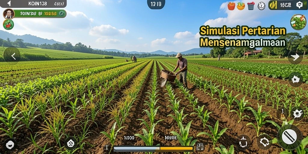 Tampilan menarik dalam gameplay KOIN138 dengan aktivitas pertanian.