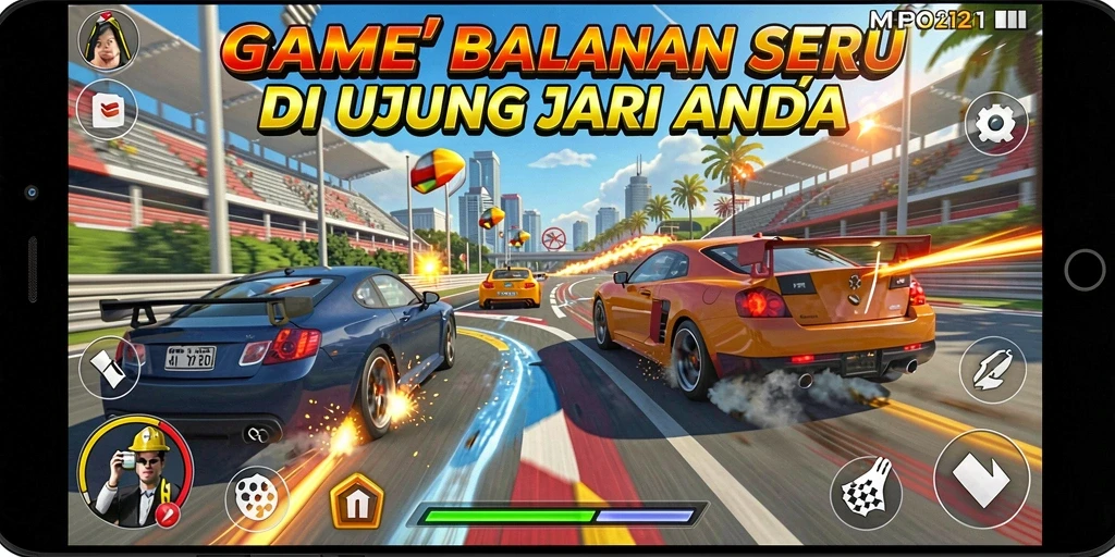 Gameplay mendebarkan balapan di <strong>MPO2121</strong> yang penuh dengan aksi.