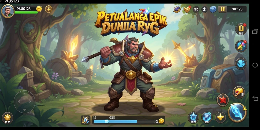 Tangkapan layar PAUS123 menampilkan aksi pertarungan epik dalam petualangan RPG.