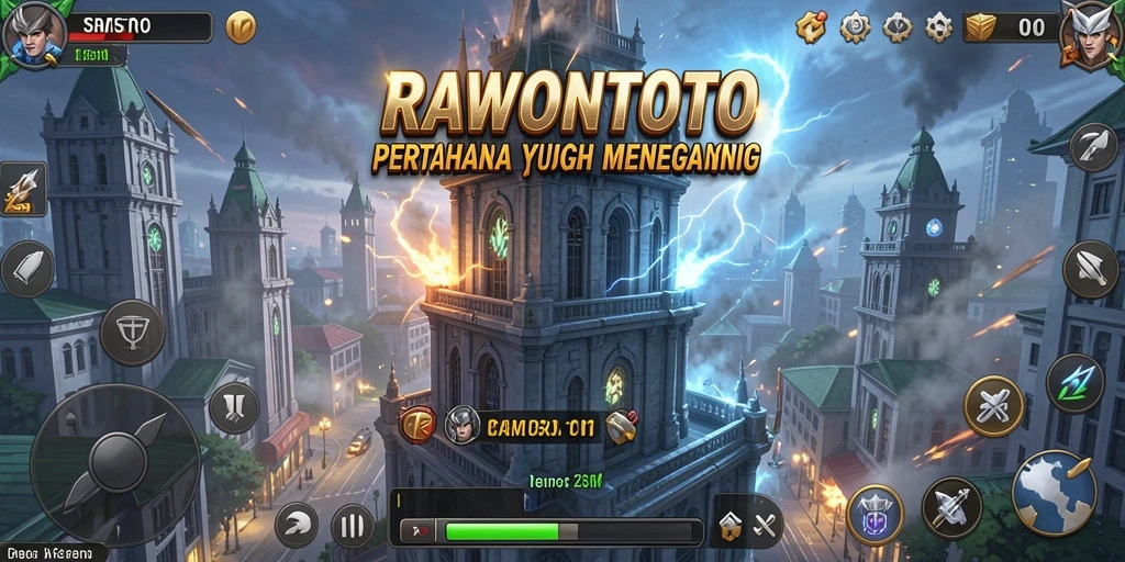 Gameplay Tower Defense yang menegangkan dengan strategi pertahanan menara.